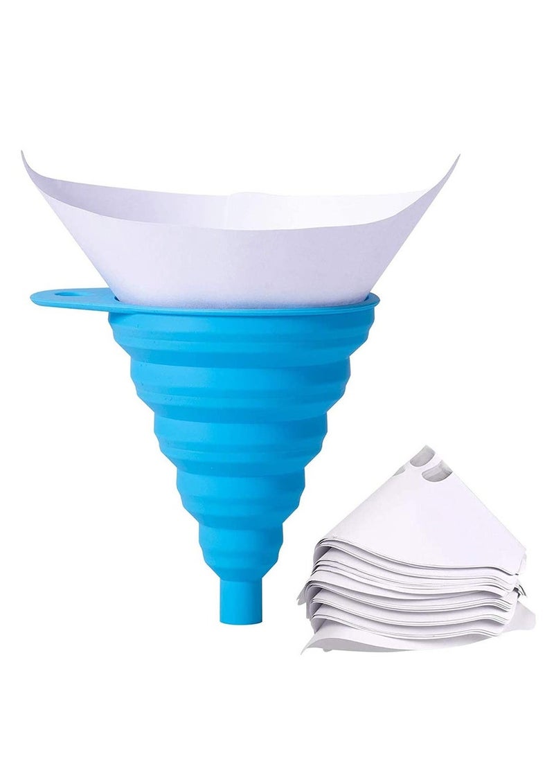 Silicone Funnel 3D Funnel Set Collapsible Printer Resin Filter Disposable with Cone Resin Funnel Paint Strainer Kit for Uncured Recycling Kitchen Bakeware for Liquid Powder Transfer - Image 1