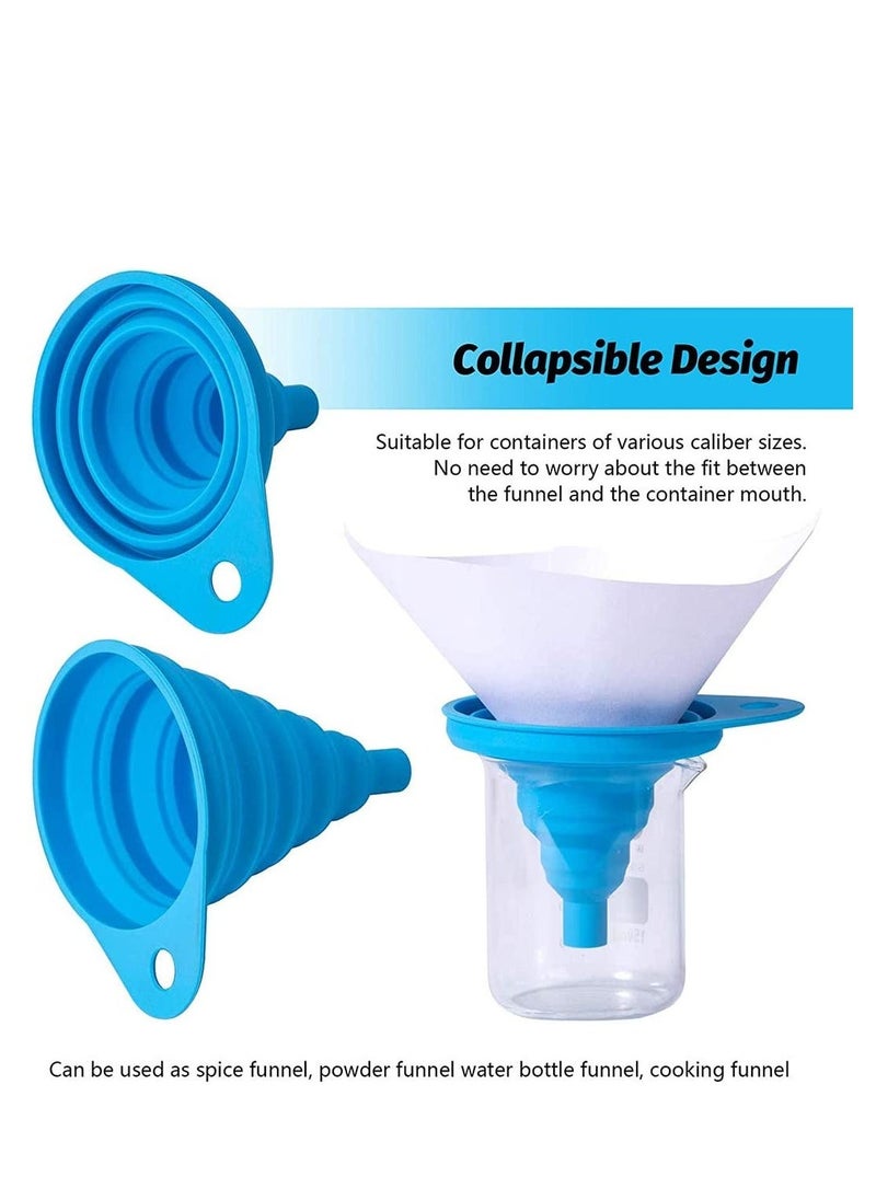 Silicone Funnel 3D Funnel Set Collapsible Printer Resin Filter Disposable with Cone Resin Funnel Paint Strainer Kit for Uncured Recycling Kitchen Bakeware for Liquid Powder Transfer - Image 2