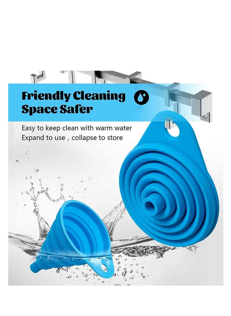 Silicone Funnel 3D Funnel Set Collapsible Printer Resin Filter Disposable with Cone Resin Funnel Paint Strainer Kit for Uncured Recycling Kitchen Bakeware for Liquid Powder Transfer - Image 3