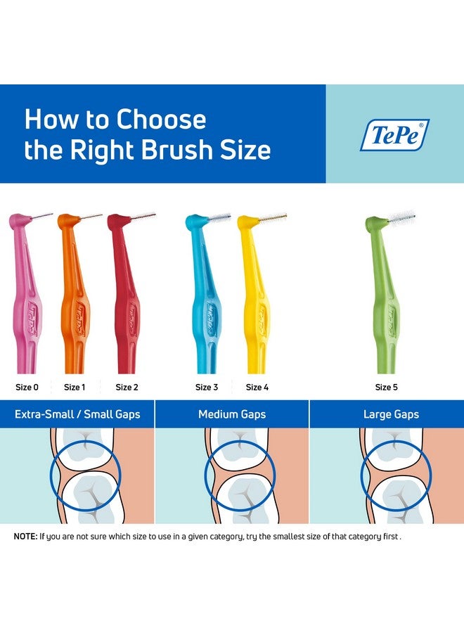 TePe Interdental Brush Angle, Angled Dental Brush for Teeth Cleaning, Pack of 6, 0.44 mm, Extra-Small/Small Gaps, Pink, Size 0 - Image 4