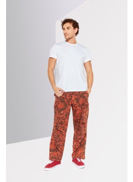 DIESEL Men Regular Fit Camouflage Cargo Pants, Rust Combo  - Image 2