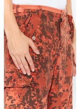 DIESEL Men Regular Fit Camouflage Cargo Pants, Rust Combo  - Image 3