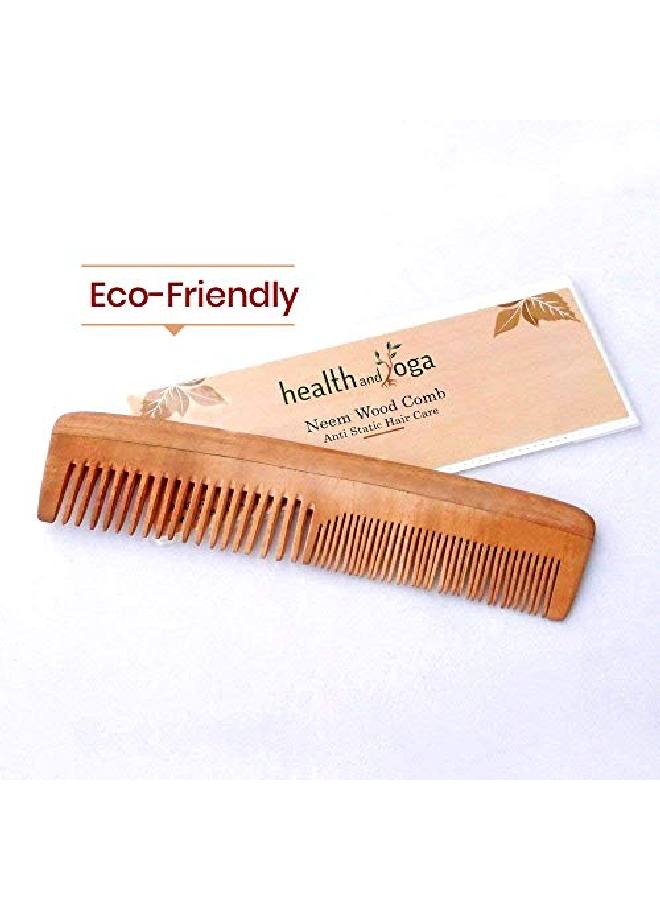 SoulGenie Healthandyoga(Tm) Handcrafted Neem Wood Comb Nonstatic And Ecofriendly Great For Scalp And Hair Health 7 Inch Coarsefine Combo Toothed - Image 4