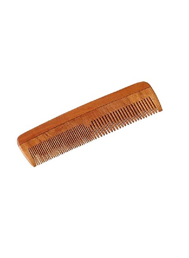 SoulGenie Healthandyoga(Tm) Handcrafted Neem Wood Comb Nonstatic And Ecofriendly Great For Scalp And Hair Health 7 Inch Coarsefine Combo Toothed - Image 2