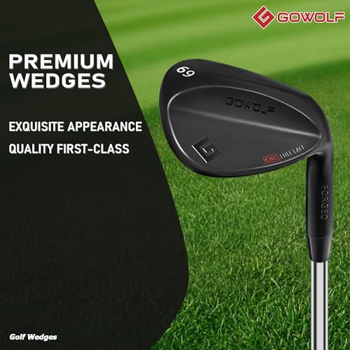 Gowolf 69 Degree Wedge Right Hand Forged Golf Wedges Full Face for Men Premium Gap Wedges Sand Wedge Lob Wedge Golf Club for Men Great Golf Gifts CNC Milled Face for More Spin Black 69 Degree - Image 3
