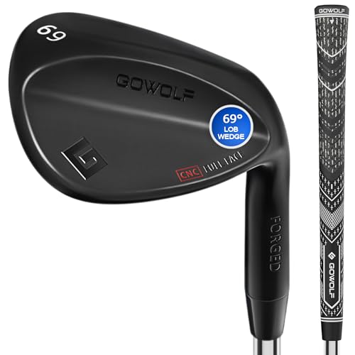Gowolf 69 Degree Wedge Right Hand Forged Golf Wedges Full Face for Men Premium Gap Wedges Sand Wedge Lob Wedge Golf Club for Men Great Golf Gifts CNC Milled Face for More Spin Black 69 Degree - Image 1