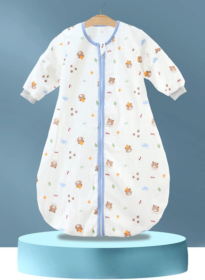 Rightsure 0.5 TOG Baby Sleeping Bag, 100% Cotton Baby Sleeping Bag, Double Zipper Gauze Baby Sleeping Bag Long Sleeve, Baby Wearable Blanket for Babies 0-24 Months (Orange Bear, M)  - Image 1