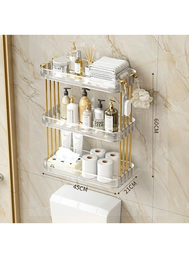 3-Tier Wall Mounted Bathroom Shelf with Hooks Adhesive Shower Organizer Bathroom Caddy Large Capacity Shower Rack for Bathroom Toilet Kitchen - pzsku/ZF5566FE0C2540248F7C1Z/45/_/1715108771/6a90b7ba-4a8f-4e5d-9db0-e08f610f13e8