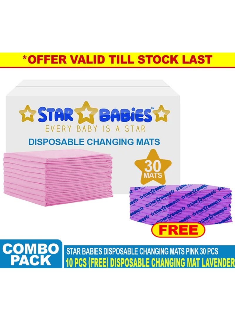 STAR BABiES Disposable Changing Mats Large 45 X 60Cm Pack Of 30 Pink - Image 2