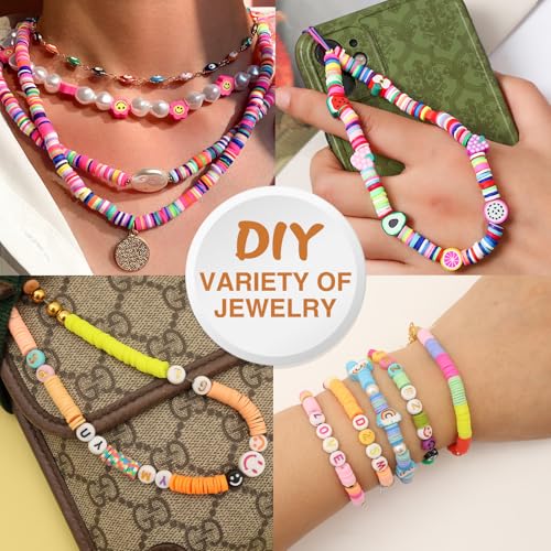 XSEINO 37300+ Pcs Clay Beads Bracelet Making Kit,8 Boxes 180 Colors Friendship Charms Kit Flat Polymer Heishi Beads with Rich Jewelry Making Accessories for Crafts Christmas Gifts - Image 5