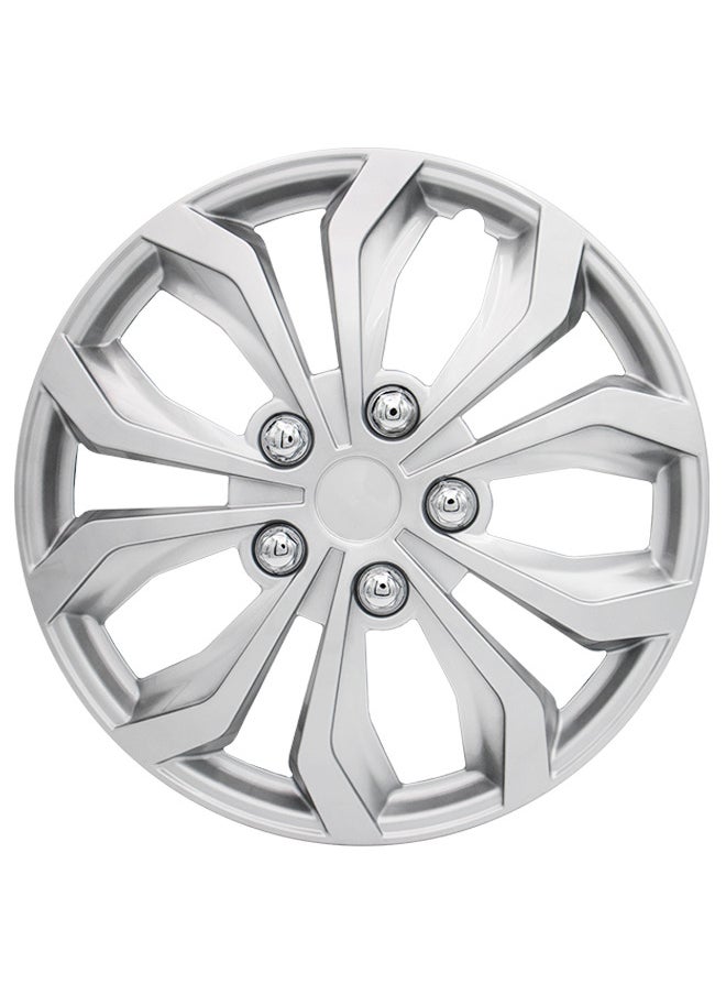 EMTC Pack of 4 EM-3138 Taiwan Wheel Cover | 15" Inch | Silver Universal Nested Style  - Image 2