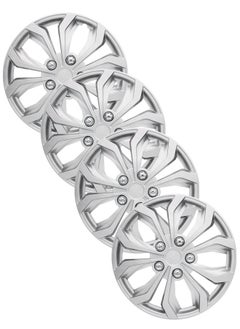 EMTC Pack of 4 EM-3138 Taiwan Wheel Cover | 15" Inch | Silver Universal Nested Style  - Image 1