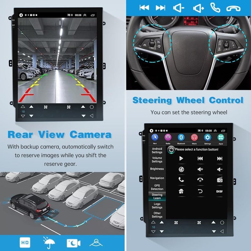 Loddery 9.7 Inch Android 13 Car Stereo Radio for Cadillac Escalade/Sailway SLS 2007-2014 with Wireless Carplay & Android Auto - Image 3