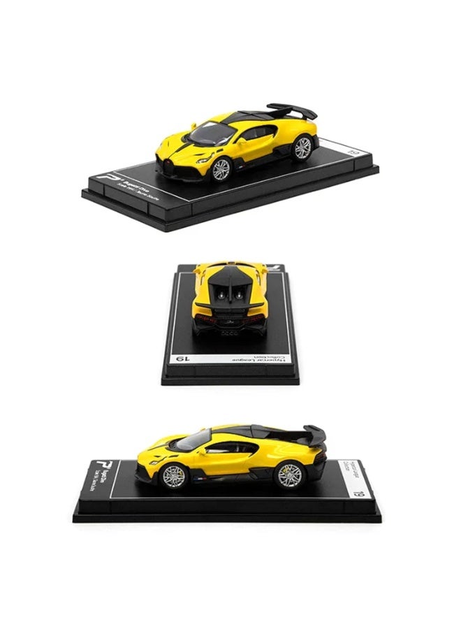 PosterCars 1:64 Scale Bugatti Divo Jaune Soufre Yellow Hypercar – League Collection No. 19 Diecast Model Car - Image 4