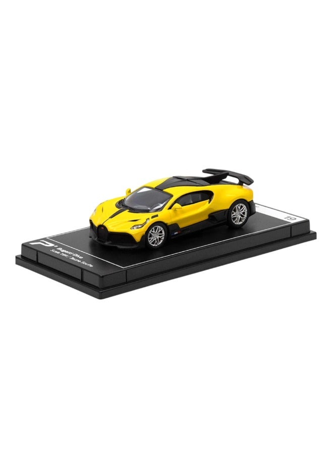 PosterCars 1:64 Scale Bugatti Divo Jaune Soufre Yellow Hypercar – League Collection No. 19 Diecast Model Car - Image 1