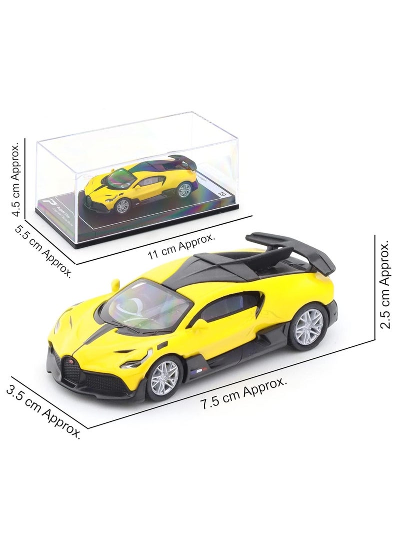 PosterCars 1:64 Scale Bugatti Divo Jaune Soufre Yellow Hypercar – League Collection No. 19 Diecast Model Car - Image 3