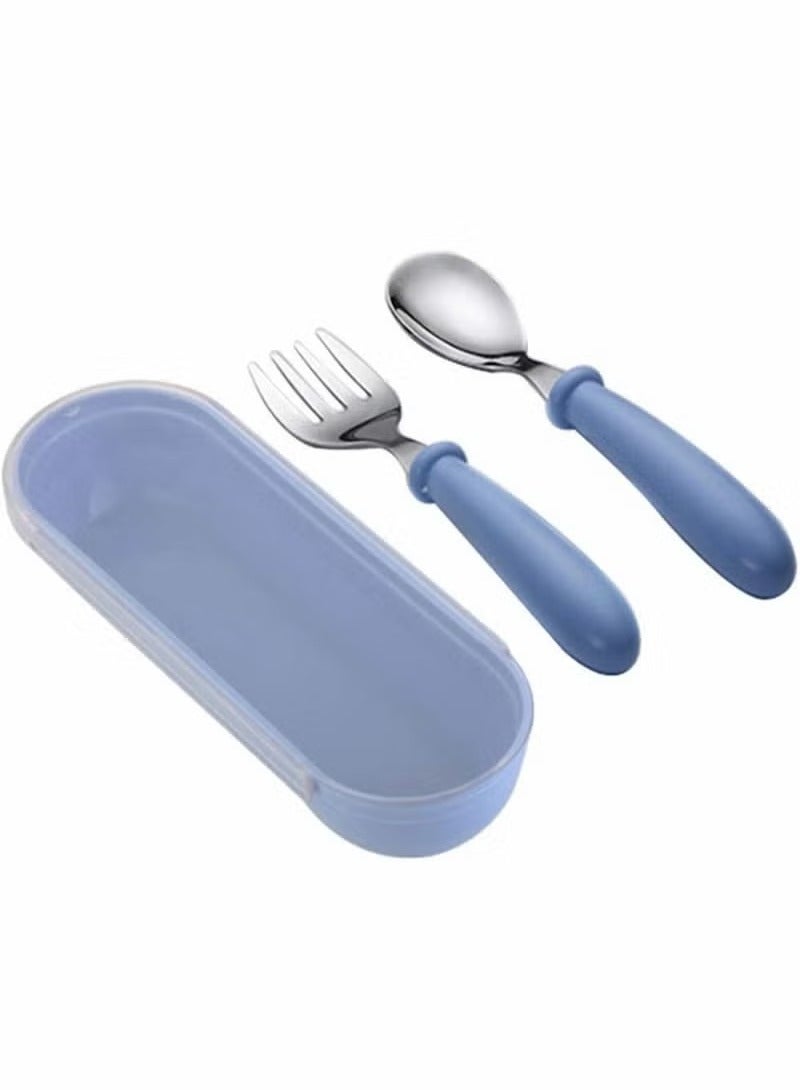 1 Sets Toddler Utensils latware, with Silicone Handle Kids Eating Utensils Fork Spoon Stainless Steel Cutlery Set Children Cutlery with Travel Cases - Image 1