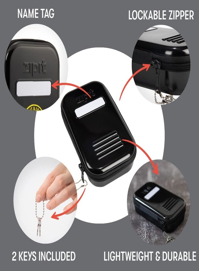 ZIPIT Lock Pencil Case for Kids | Lockable Tin Box for School and Office | Black Pencil Box | Large Capacity Pencil Pouch (Black) - Image 3