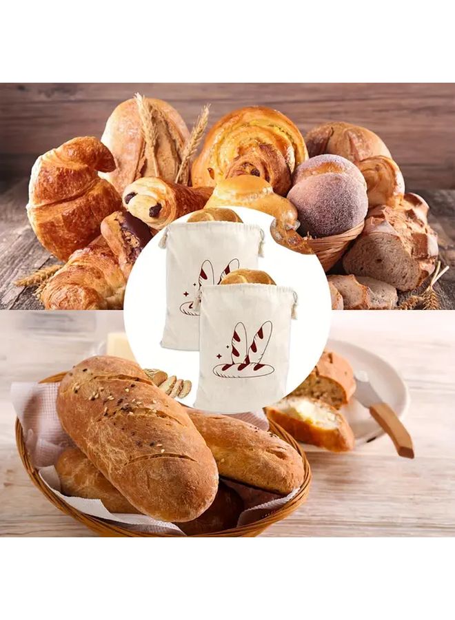 Ecobake Reusable Linen Bread Bag Food Safe Storage Pouch Cute Bunny Design 1pc - Image 1