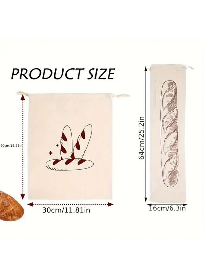 Ecobake Reusable Linen Bread Bag Food Safe Storage Pouch Cute Bunny Design 1pc - Image 3