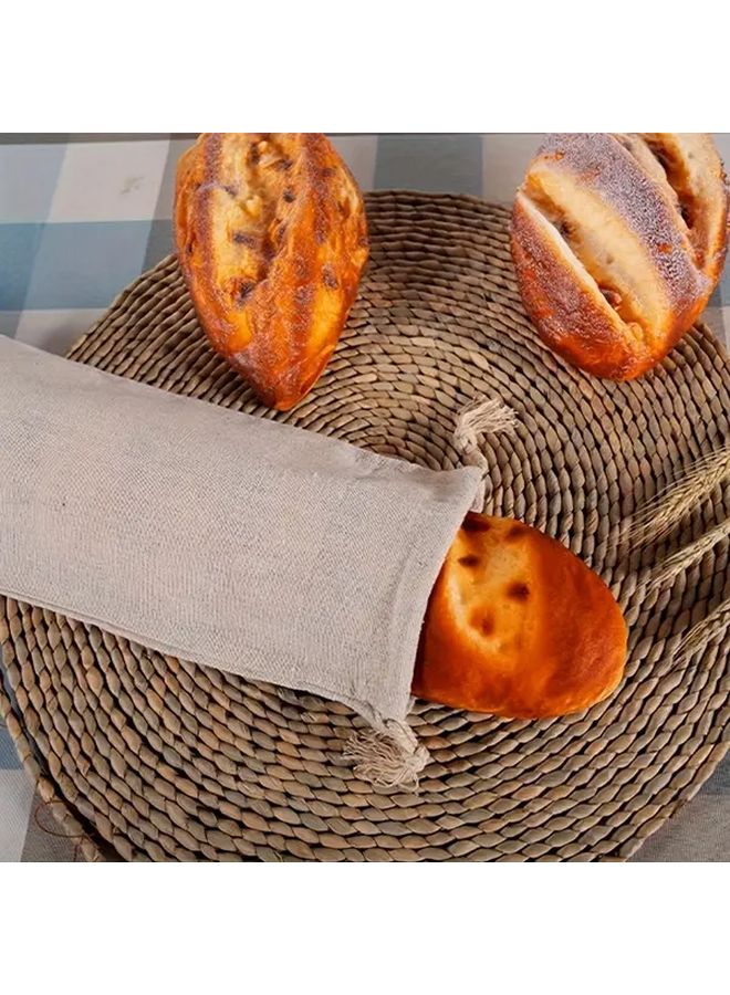 Ecobake Reusable Linen Bread Bag Food Safe Storage Pouch Cute Bunny Design 1pc - Image 4