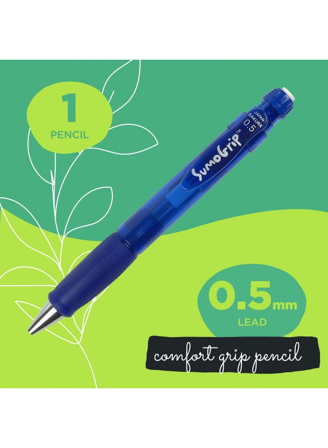SAKURA SAKURA SumoGrip Pencil with Comfort Grip - 0.5 mm Ergonomic Mechanical Pencil - Clear Blue - Image 2