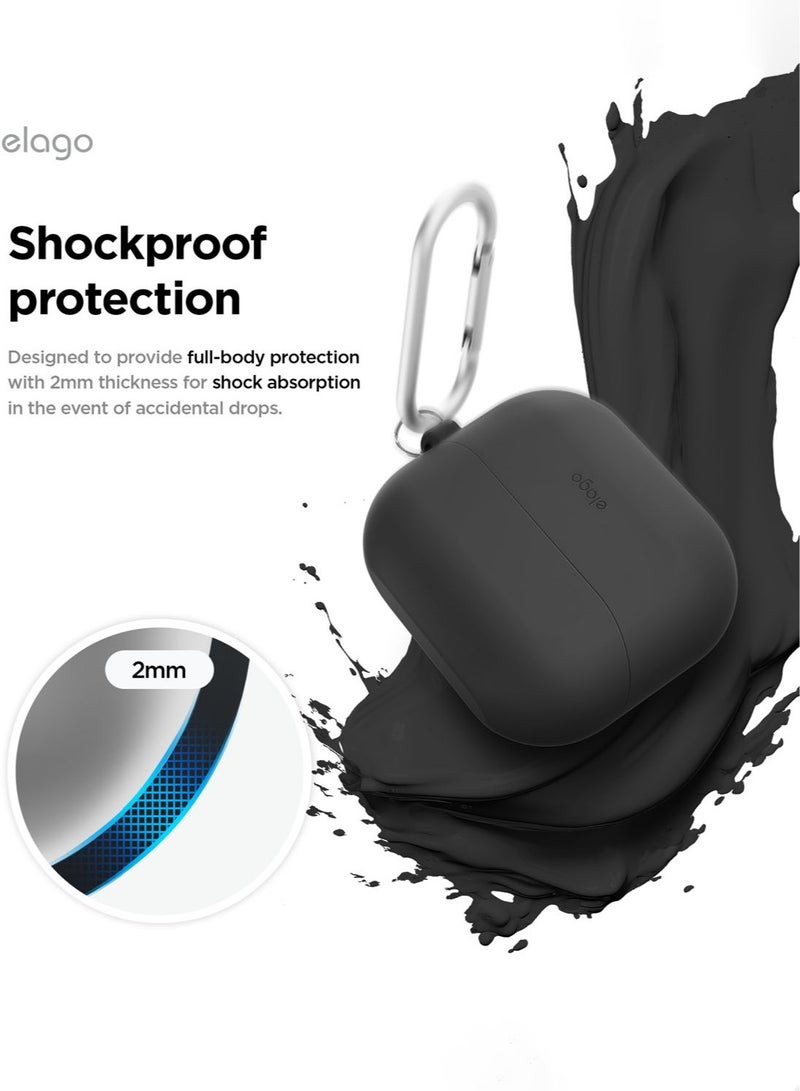 Elago Silicone Hang for Samsung Galaxy Buds3 and Galaxy Buds 3 Pro Case Cover with Carabiner - Black - Image 3