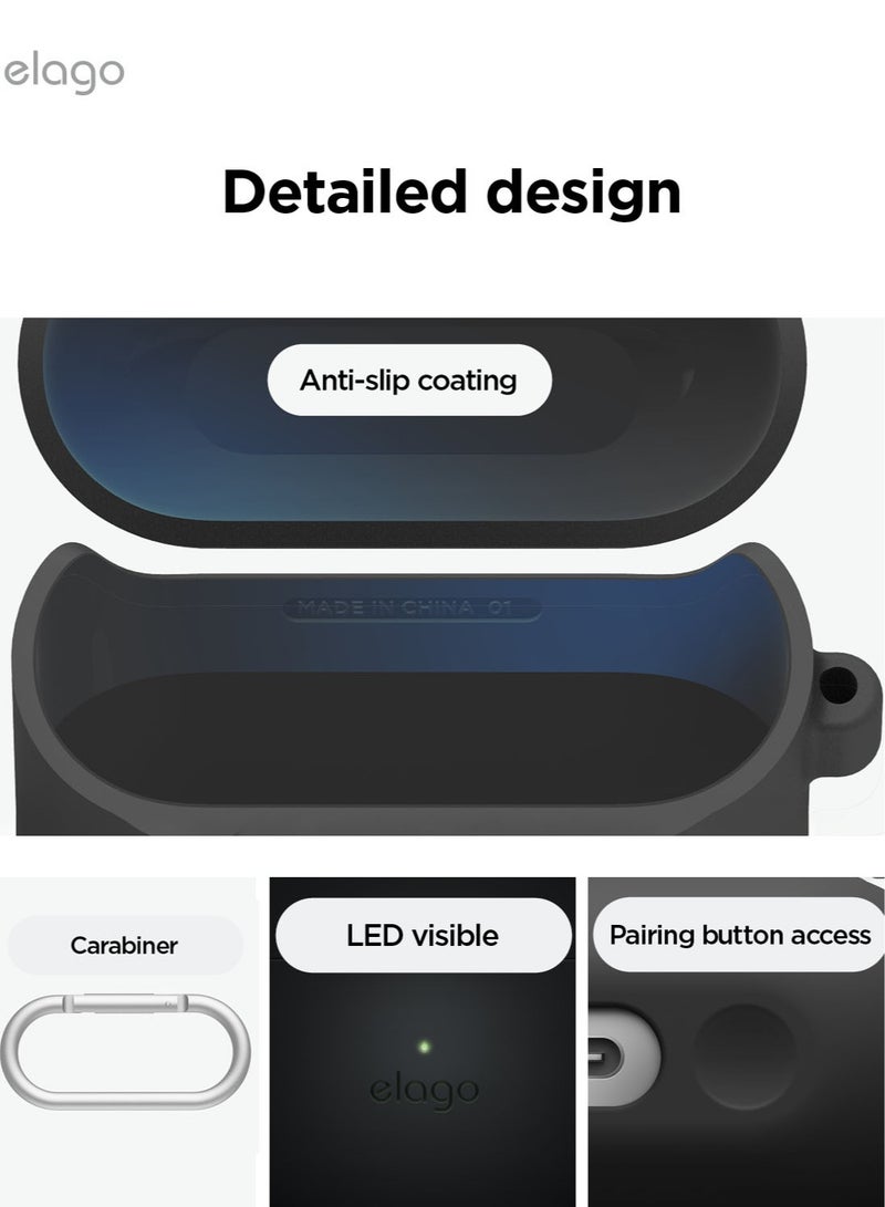 Elago Silicone Hang for Samsung Galaxy Buds3 and Galaxy Buds 3 Pro Case Cover with Carabiner - Black - Image 4