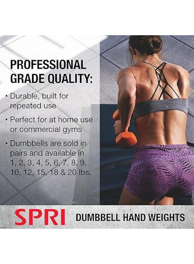 SPRI Dumbbells Vinyl 5.5Kg/12Lb Pair - Image 4