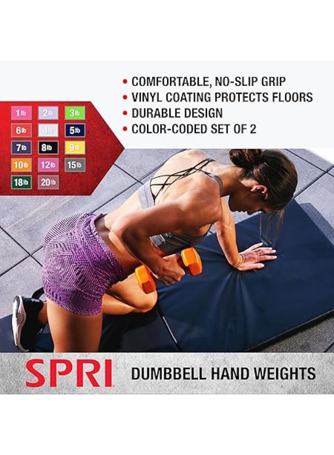 SPRI Dumbbells Vinyl 5.5Kg/12Lb Pair - Image 5