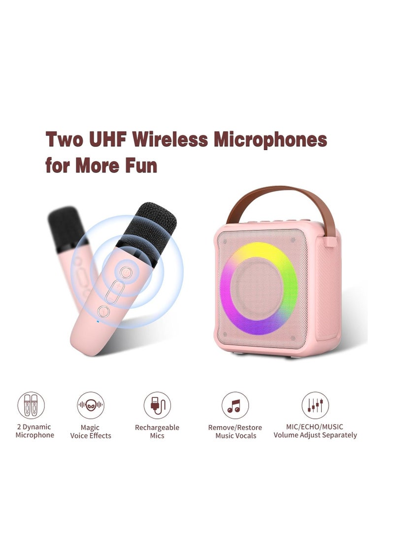 Ankuka Karaoke Toys for Kids & Adults with 2 Microphones, Portable Karaoke Machine with LED Light and Voice Changing Effects, Gifts for Age 3-18 Kids... - Image 5
