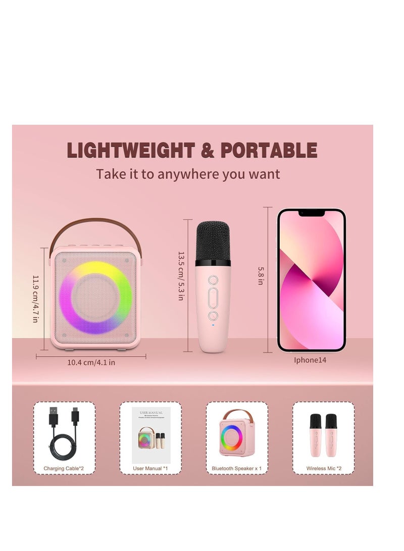 Ankuka Karaoke Toys for Kids & Adults with 2 Microphones, Portable Karaoke Machine with LED Light and Voice Changing Effects, Gifts for Age 3-18 Kids... - Image 2