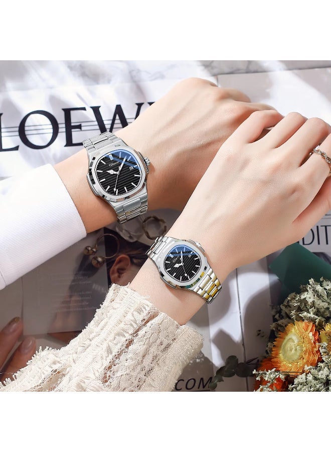 شينيكسي عامة
ساعة زوجية من طراز Chenxi 8222 Dawn ذات سوار فولاذي، مضيئة، مقاومة للماء، عصرية، مخصصة للأعمال، مزودة بتقويم، ساعة كوارتز نسائية - Image 5