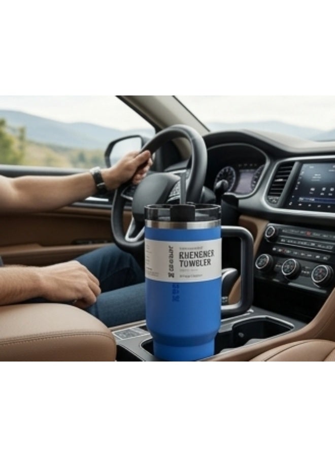 Stanley Quencher H2.0 FlowState Tumbler 40oz (1.18L) Vacuum Insulated Stainless Steel Travel Mug with Handle & Lid - Blue - Image 3