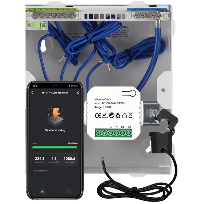 WiFi Energy Meter Monitor: 0.2-80A Range - Rich Real-time Tracking & App Control Electricity Monitor for Home Appliance Power Management - Image 2