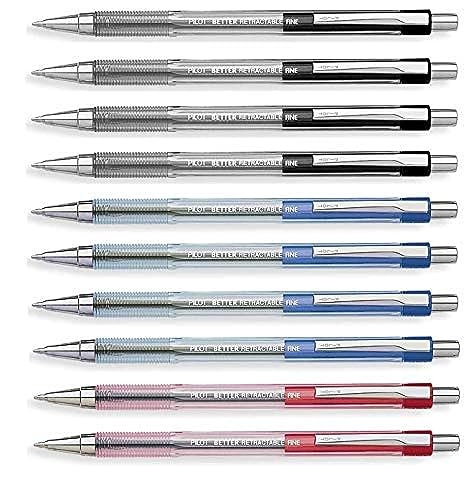 Pilot Better Retractable Ballpoint Pen, Bundle Black, Blue, Red colors Fine Point 07, 10 COUNT - Image 1