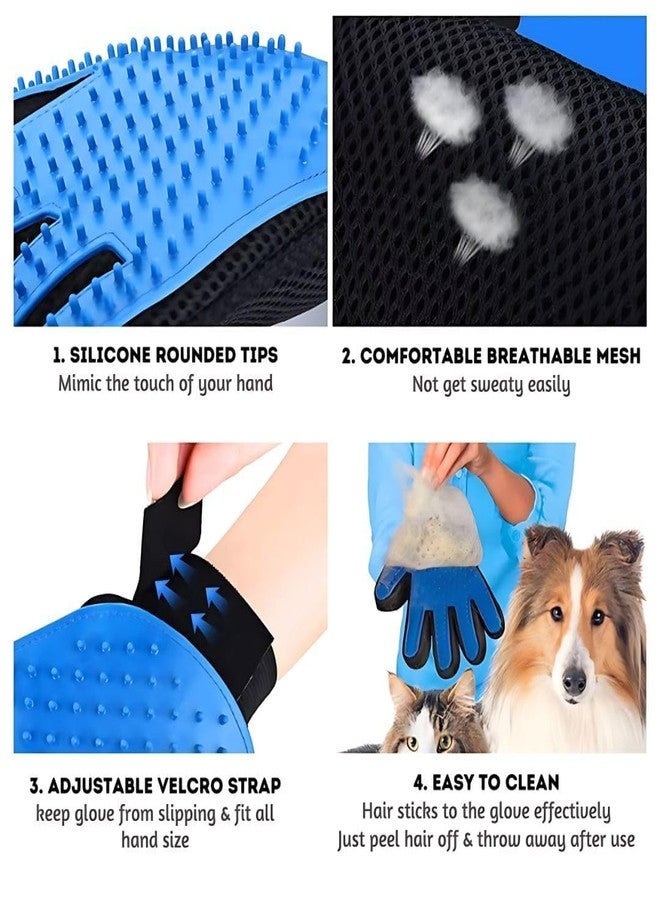 PET FUN أداة تدليك لإزالة شعر الحيوانات الأليفة من بيت فن بتصميم محسّن بخمسة أصابع، قفازات فرشاة لطيفة لإزالة الشعر المتساقط للكلاب والقطط (متعددة الألوان) (قفازات إزالة الشعر المتساقط قطعة واحدة) - Image 4