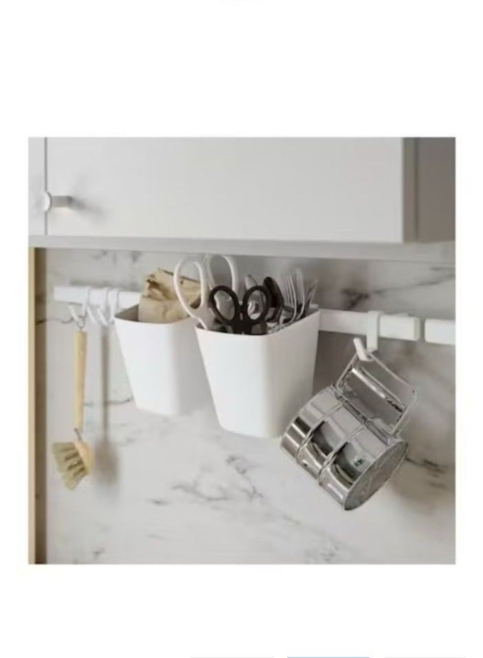 Hanging Kitchen Utensil Holder, White  - Image 2