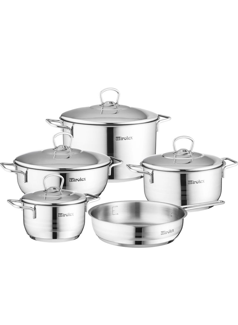 ميرولكس طقم قدور ستانلس استيل العالي الجودة مكون من 9 قطع - Image 1