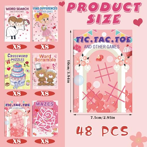 Hungdao 48 Pcs Wedding Mini Activity Books Bulk for Girls Boys Wedding Games Mini Fun and Games Challenging Activities Wedding Day Mini Activity Books for Table Reception - Image 5