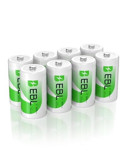 EBL Rechargeable C Batteries 5000mAh Ni-MH C Size Battery, Pack of 8 - Image 1