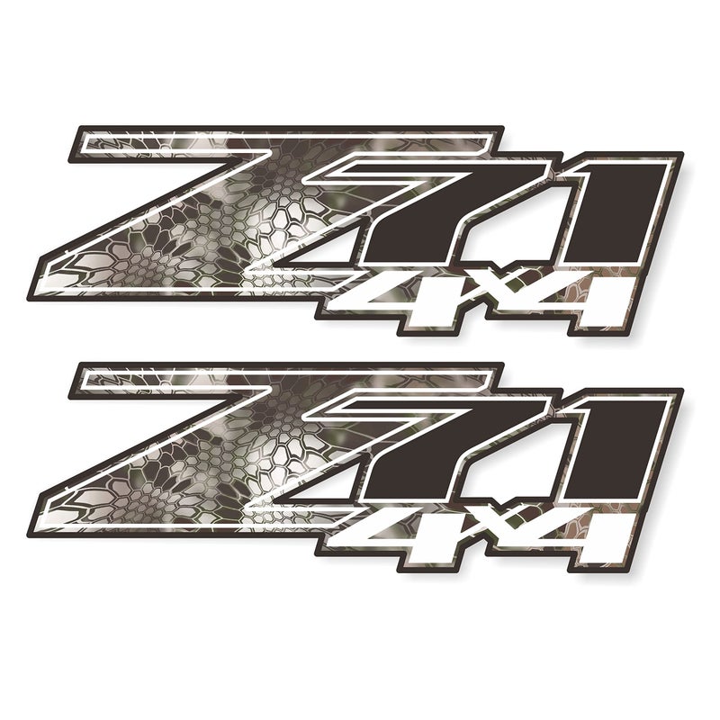 Chevy Silverado Z71 4x4 Decals Stickers Dimensions 125 x 4 F 20072013 Bed Side 1500 2500 HD Set of 2 Kryptek Gloss Premium Series