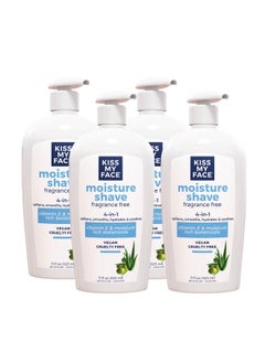 Kiss My face Kiss My Face Moisture Shave Cream, Fragrance Free Shaving Cream for Men and Women, 11 oz Pump Bottle, 4 Pack (Packaging May Vary)  - Image 1