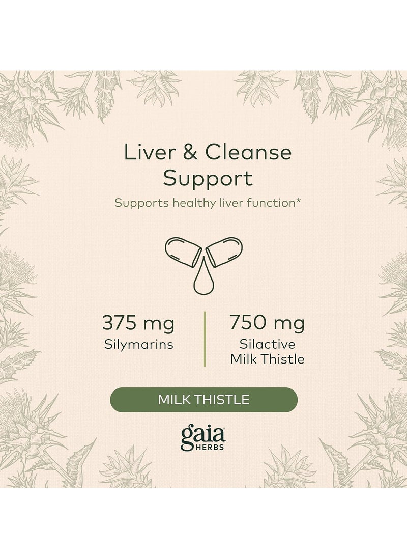 Gaia Herbs - Milk Thistle - Supports Healthy Liver Function - Liver & Cleanse Support - 60 Vegan Capsules Herbal Supplement - Image 1