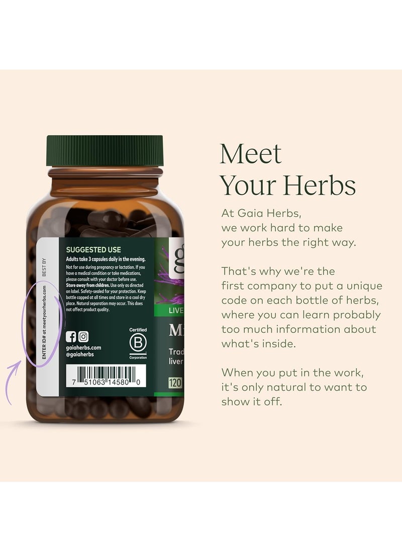 Gaia Herbs - Milk Thistle - Supports Healthy Liver Function - Liver & Cleanse Support - 60 Vegan Capsules Herbal Supplement - Image 1