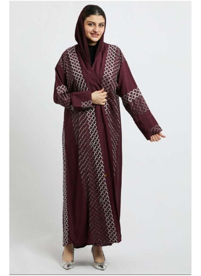 Evva Evva Luxury Saudi Abaya for Women – Elegant Open Front Modest Wear in Premium Fabric – Ideal for Ramadan, Eid, and Everyday Elegance  - Image 3