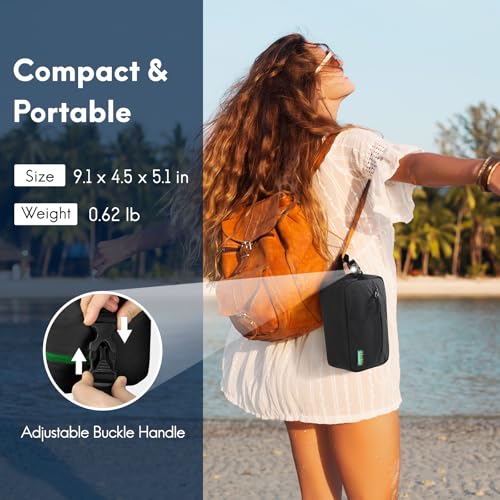 Haimont Freezable Snack Lunch Bag with Buckle Handle, Reusable Freezer Small Cooler, Mini Insulated Bag for Work Travel, Black - Image 2