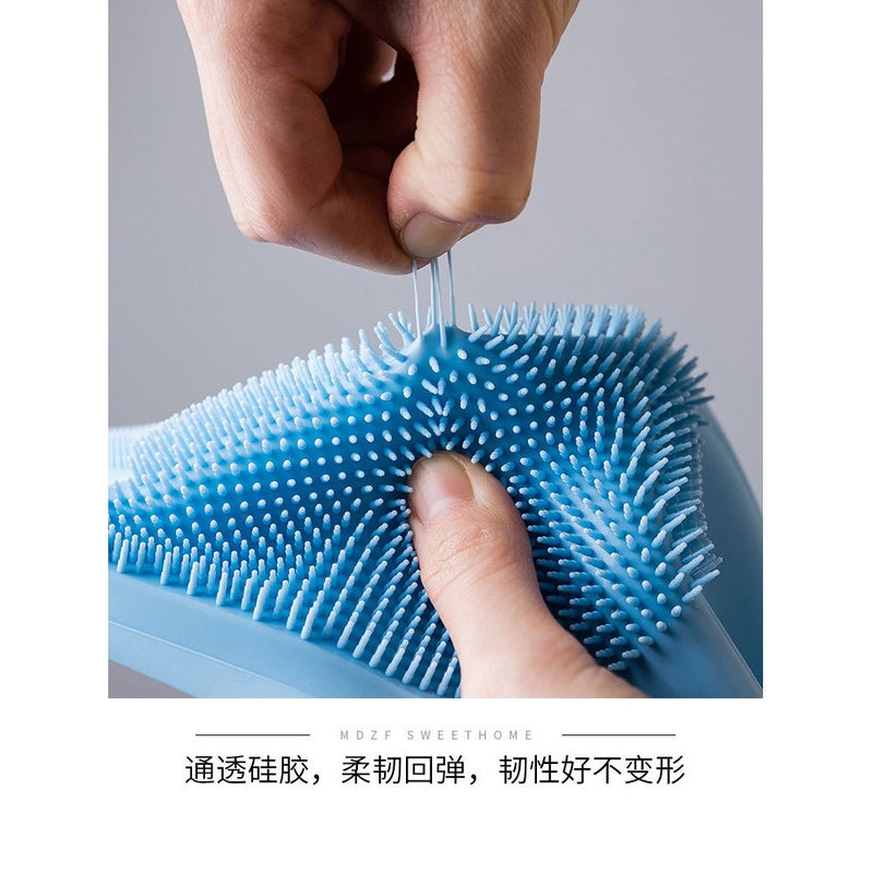 Long Hair Magic Silicone Bowl Washing Gloves Womens Rubber Kitchen Housework Durable Waterproof Cleaning Bowl Washing Durable Bowl Washing Green - Image 5