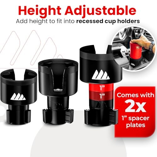 Integral [Upgraded] Integral Ultimate Car Cup Holder Expander - Adjustable Base - Organizer & Expander for Vehicles - Compatible with Mugs, Yeti 14/24/36/46oz, Rambler, Hydro Flasks 32/40oz, 3.4"-4.0" Bottles - Image 5