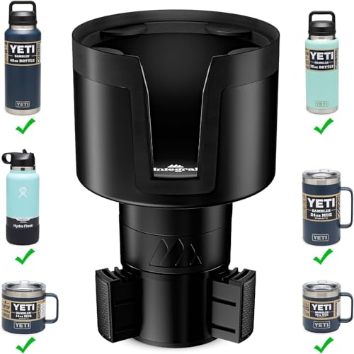 Integral [Upgraded] Integral Ultimate Car Cup Holder Expander - Adjustable Base - Organizer & Expander for Vehicles - Compatible with Mugs, Yeti 14/24/36/46oz, Rambler, Hydro Flasks 32/40oz, 3.4"-4.0" Bottles - Image 1